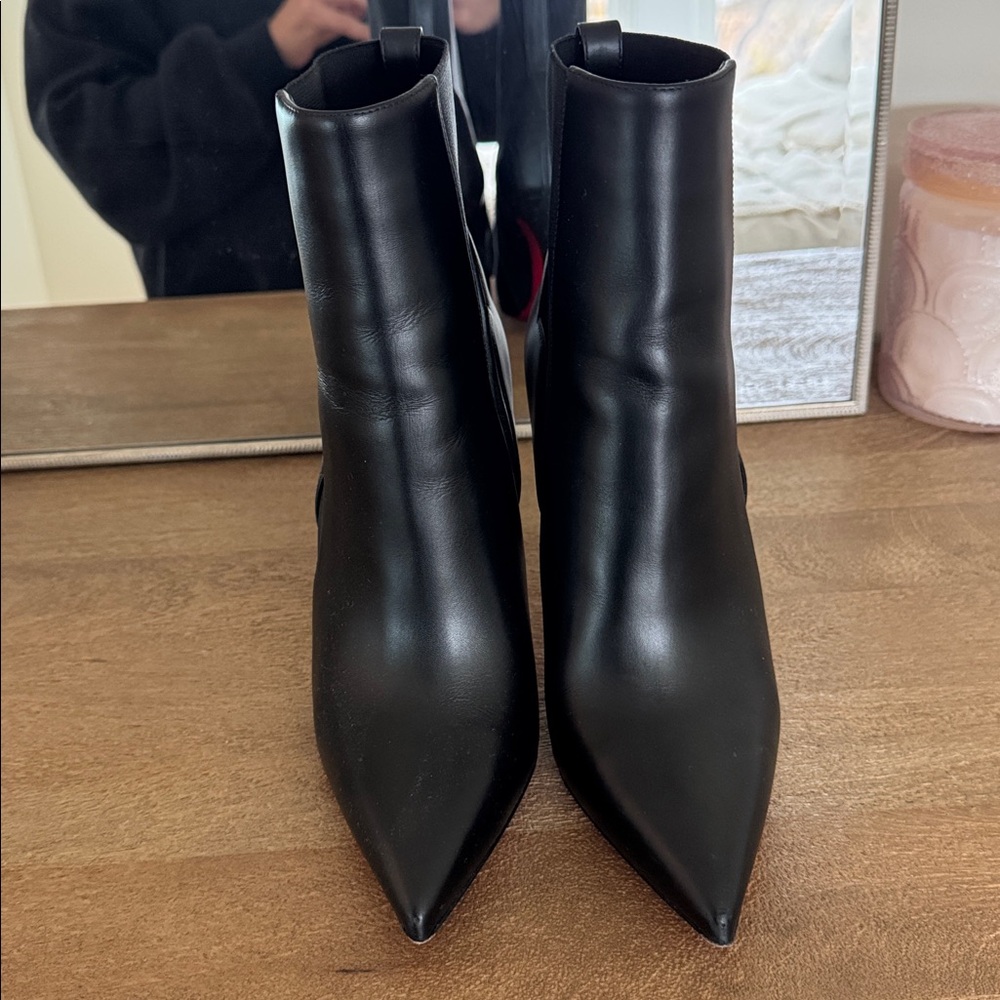 Christian Louboutin Black and Red Heeled Boots - Picture 2 of 5